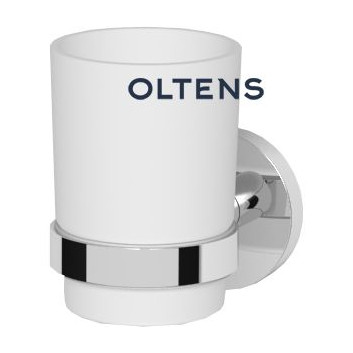 Oltens Gulfoss szklanka z uchwytem - biała ceramika/chrom