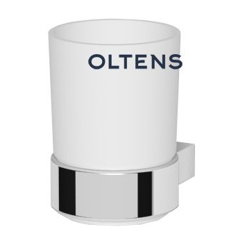 Oltens Vernal szklanka z uchwytem - biała ceramika/chrom
