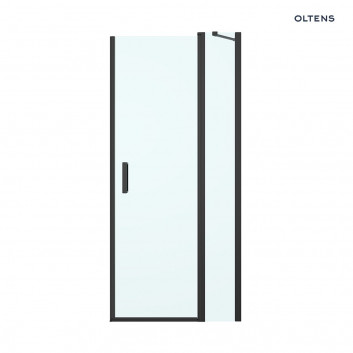 Oltens Verdal  drzwi prysznicowe 80 cm wnękowe szkło przezroczyste - czarny mat