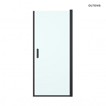Oltens Rinnan drzwi prysznicowe 80 cm wnękowe szkło przezroczyste - czarny mat 