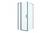 Oltens Verdal kabina prysznicowa 80x100 cm prostokątna czarny mat/szkło przezroczyste drzwi ze ścianką
