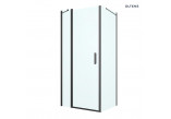 Oltens Verdal kabina prysznicowa 90x80 cm prostokątna czarny mat/szkło przezroczyste drzwi ze ścianką