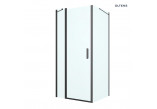 Oltens Verdal kabina prysznicowa 90x90 cm kwadratowa czarny mat/szkło przezroczyste drzwi ze ścianką