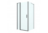 Oltens Verdal kabina prysznicowa 90x100 cm prostokątna czarny mat/szkło przezroczyste drzwi ze ścianką