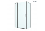 Oltens Verdal kabina prysznicowa 100x80 cm prostokątna czarny mat/szkło przezroczyste drzwi ze ścianką