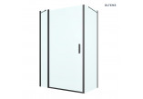 Oltens Verdal kabina prysznicowa 120x80 cm prostokątna czarny mat/szkło przezroczyste drzwi ze ścianką