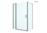 Oltens Verdal kabina prysznicowa 120x90 cm prostokątna czarny mat/szkło przezroczyste drzwi ze ścianką 