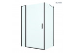 Oltens Verdal kabina prysznicowa 120x100 cm protokątna czarny mat/szkło przezroczyste drzwi ze ścianką
