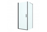 Oltens Rinnan kabina prysznicowa 80x90 cm  prostokątna czarny mat/szkło przezroczyste drzwi ze ścianką