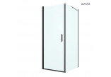 Oltens Rinnan kabina prysznicowa 80x100 cm prostokątna czarny mat/szkło przezroczyste drzwi ze ścianką
