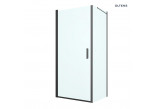 Oltens Rinnan kabina prysznicowa 90x80 cm prostokątna czarny mat/szkło przezroczyste drzwi ze ścianką 