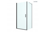 Oltens Rinnan kabina prysznicowa 90x90 cm kwadratowa czarny mat/szkło przezroczyste drzwi ze ścianką