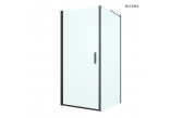 Oltens Rinnan kabina prysznicowa 90x100 cm prostokątna czarny mat/szkło przezroczyste drzwi ze ścianką
