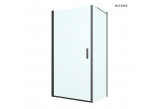 Oltens Rinnan kabina prysznicowa 100x80 cm prostokątna czarny mat/szkło przezroczyste drzwi ze ścianką