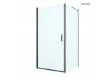 Oltens Rinnan kabina prysznicowa 100x100 cm kwadratowa czarny mat/szkło przezroczyste drzwi ze ścianką