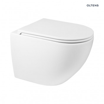 Zestaw Oltens Hamnes miska WC wisząca PureRim z deską wolnoopadającą Ovan Slim