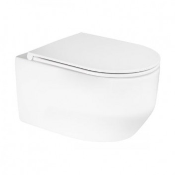Oltens Holsted miska WC wisząca PureRim z deską wolnoopadająca - biała