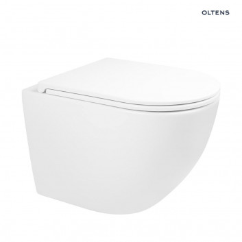 Zestaw Oltens Hamnes Stille miska WC wisząca PureRim z powłoką SmartClean z deską wolnoopadającą Ovan Slim