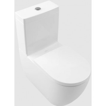 Miska WC lejowa Villeroy & Boch/Subway 3.0 - do WC kompaktu bez kołnierza wewnętrznego, stojący, wraz z TwistFlush, Weiss Alpin CeramicPlus