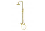 Zestaw prysznicowy Kohlman Axel Gold, podtynkowy, okrągła deszczownica 25 cm, 2 wyjścia wody - złoty błyszczący
