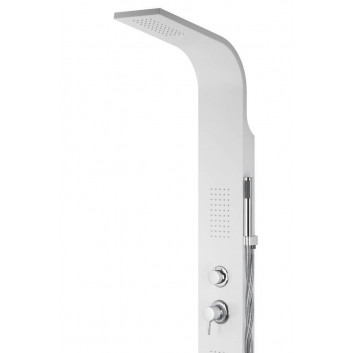 Panel prysznicowy Corsan Alto biały z oświetleniem LED i wylewką