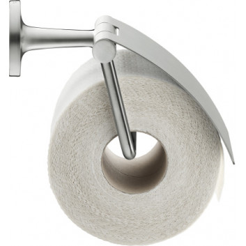 Uchwyt na papier toaletowy z pokrywą Duravit Starck T - Stal nierdzewna szczotkowana