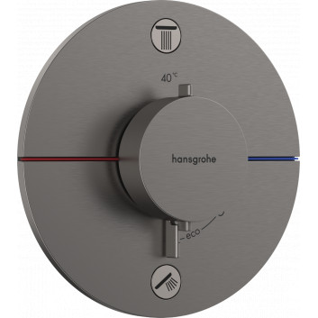 Bateria termostatyczna, podtynkowa do 2 odbiorników, Hansgrohe ShowerSelect Comfort S - Czarny Chrom Szczotkowany