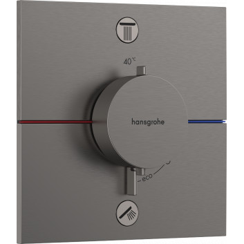 Bateria termostatyczna, podtynkowa do 2 odbiorników ze zintegrowanym systemem zabezpieczającym zgodnie z EN 1717, Hansgrohe ShowerSelect Comfort E - Czarny Chrom Szczotkowany