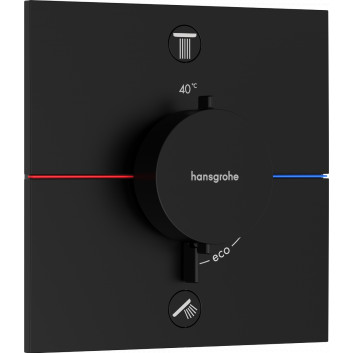Bateria termostatyczna, podtynkowa do 2 odbiorników ze zintegrowanym systemem zabezpieczającym zgodnie z EN 1717, Hansgrohe ShowerSelect Comfort E - Czarny Matowy