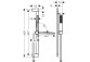Zestaw prysznicowy 100 1jet EcoSmart z drążkiem 65 cm, Hansgrohe Pulsify E - Chrom  