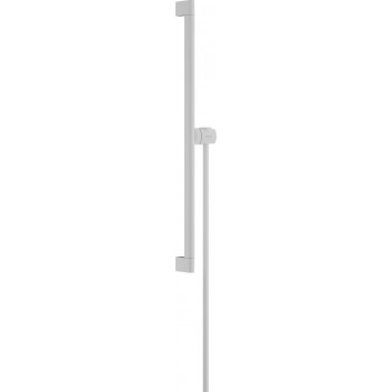 Drążek prysznicowy S Puro 65 cm z suwakiem EasySlide i wężem przysznicowym Isiflex 160cm, Hansgrohe Unica - Biały Matowy