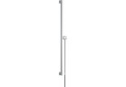 Drążek prysznicowy E Puro 90 cm z suwakiem EasySlide i wężem przysznicowym Isiflex 160cm, Hansgrohe Unica - Chrom 