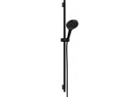 Zestaw prysznicowy 130 3jet z drążkiem S Puro 90 cm PushSlider i tekstylnym wężem prysznicowym Designflex 160 cm, Hansgrohe Rainfinity - Czarny Matowy