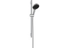 Zestaw prysznicowy 130 3jet z drążkiem S Puro 65 cm PushSlider i tekstylnym wężem prysznicowym Designflex 160 cm, Hansgrohe Rainfinity - Chrom 
