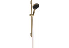 Zestaw prysznicowy 130 3jet z drążkiem S Puro 65 cm PushSlider i tekstylnym wężem prysznicowym Designflex 160 cm, Hansgrohe Rainfinity - Brąz Szczotkowany