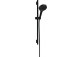 Zestaw prysznicowy 130 3jet z drążkiem S Puro 65 cm PushSlider i tekstylnym wężem prysznicowym Designflex 160 cm, Hansgrohe Rainfinity - Czarny Matowy