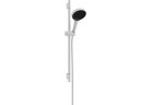 Zestaw prysznicowy 130 3jet z drążkiem S Puro 65 cm PushSlider i tekstylnym wężem prysznicowym Designflex 160 cm, Hansgrohe Rainfinity - Biały Matowy