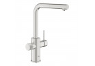 Bateria filtrująca z wyciąganą wylewką, GROHE BLUE PURE MINTA - stal nierdzewna