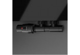 Zawór zespolony Komex Twins z głowicą termostatyczną, kątowy, wersja lewa - czarny błyszczący