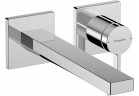 Jednouchwytowa bateria umywalkowa ścienna, podtynkowa z wylewką 22,5 cm, Hansgrohe Tecturis E - Chrom