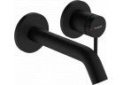 Jednouchwytowa bateria umywalkowa ścienna, podtynkowa z wylewką 16,5 cm, Hansgrohe Tecturis S - Czarny Matowy