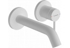 Jednouchwytowa bateria umywalkowa ścienna, podtynkowa z wylewką 16,5 cm, Hansgrohe Tecturis S - Biały Matowy