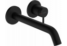 Jednouchwytowa bateria umywalkowa ścienna, podtynkowa z wylewką 22,5 cm, Hansgrohe Tecturis S - Czarny Matowy