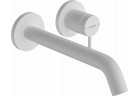 Jednouchwytowa bateria umywalkowa ścienna, podtynkowa z wylewką 22,5 cm, Hansgrohe Tecturis S - Biały Matowy