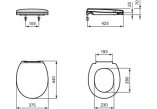 Deska sedesowa. z pokrywą do miski WC o wys. 355 mm, Ideal Standard CONTOUR 21 -  Biały