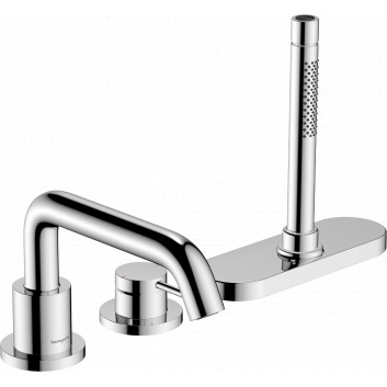 3-otworowa, jednouchwytowa bateria na brzeg wanny z sBox, element zewnętrzny, Hansgrohe Tecturis S - Chrom