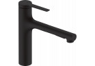 Jednouchwytowa bateria kuchenna 160, metalowa wyciągana wylewka, 2jet, sBox, Hansgrohe Zesis M33 - Czarny Matowy