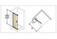 Wejście narożnikowe, drzwi suwane 3-częściowe (1/2) 100x200 cm profile srebrne połysk, szkło przezroczyste Anti-Plaque, Huppe Classics 2 