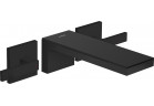 3-otworowa bateria umywalkowa ścienna, podtynkowa z wylewką 221 mm, Hansgrohe AXOR MyEdition - Czarny Matowy/Czarne Szkło 