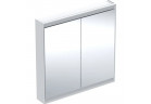 Szafka z lustrem z ComfortLight i dwojgiem drzwi, montaż natynkowy, wysokość 90 cm, Geberit ONE - Aluminium anodyzowane  